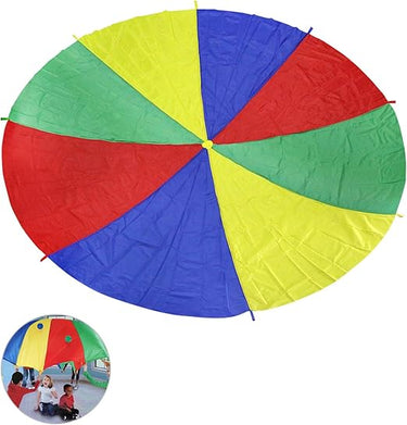 Ballery Paracaídas, 6FT Paracaídas de Color Arcoiris Juego con 8 Asas Popular Entretenimiento para Niños Actividades Deportivas Fiestas Ejercicios en Grupo Al Aire Libre (2m)
